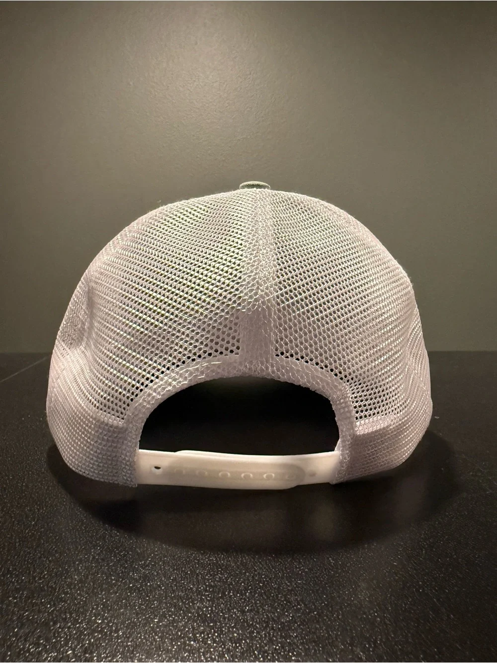 Rodeoholic Leather Patch Trucker Hat - Sage Green & White